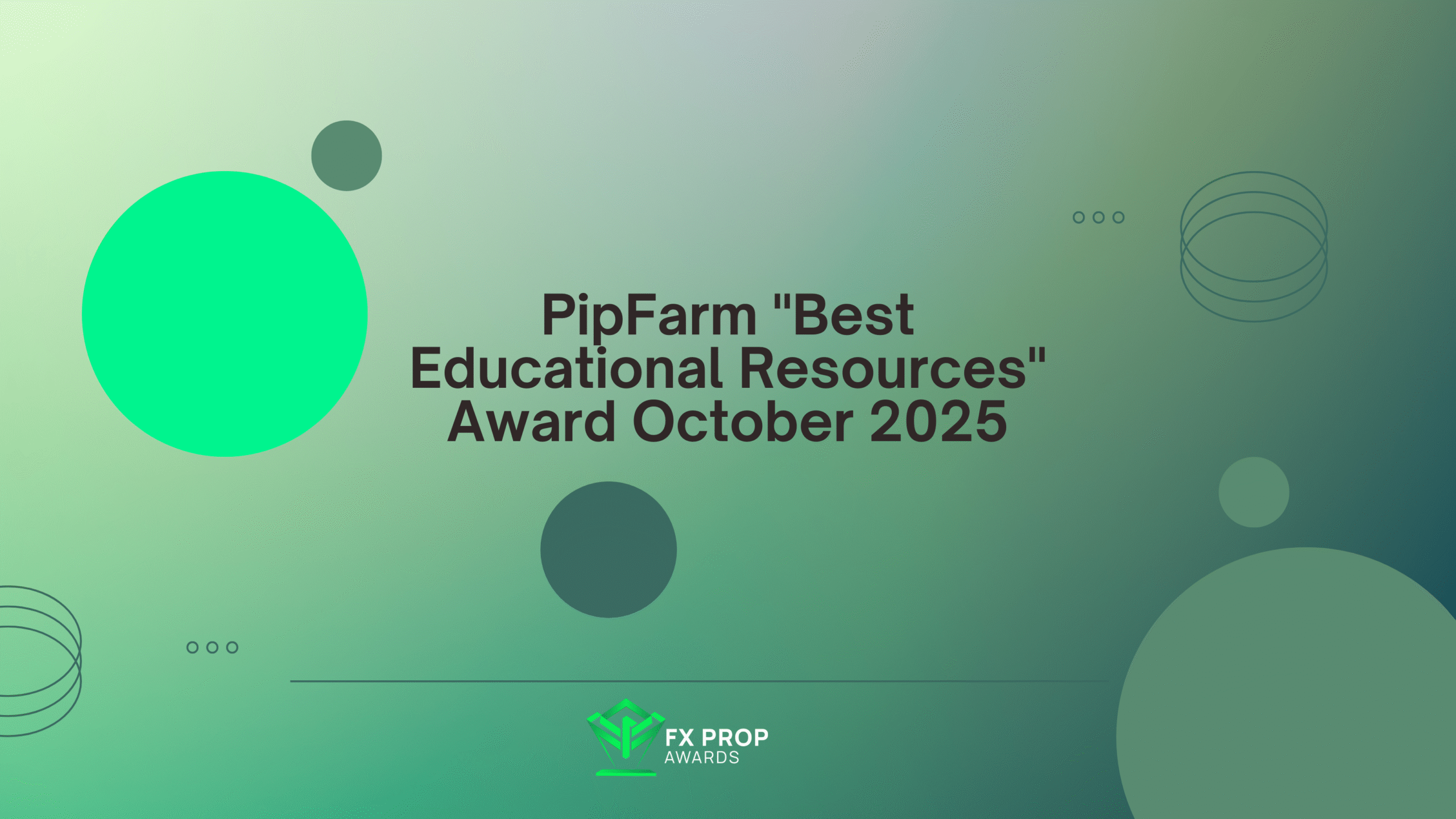 PipFarm "Best Educational Resources" Award October 2025